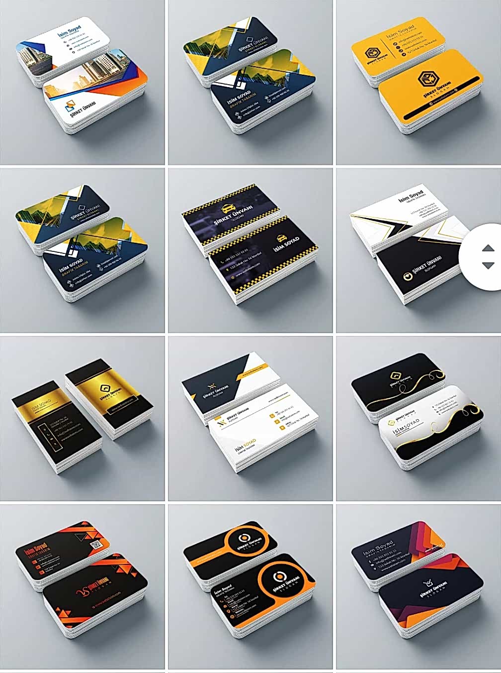 Kabartmalı oval kalın kartvizit